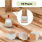 Kit 16 Protetores Pé De Cadeira Pezinho Silicone Feltro Quadrado 3cm até 4.5cm