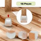 Kit 16 Protetores Pé De Cadeira Pezinho Silicone Feltro Quadrado 3cm até 4.5cm