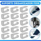 Kit 16 Suportes Organizador De Cabos Ganchos para Esconder Fios embaixo de Mesa