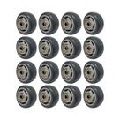 Kit 16 un roda pvc cinza 3 pol 80kg p/ rodízio