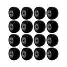 Kit 16 un roda pvc preto 1.5/8 pol 40kg p/ rodízio