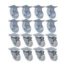 Kit 16 un roda rodízio fixo e giratório gel 1,3/8 pol 40mm Kit 16 un roda rodízio fixo e giratório gel 1,3/8 pol 40mm