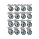 Kit 16 un roda rodízio fixo e giratório pvc bp 5 pol 130mm
