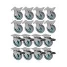 Kit 16 un roda rodízio fixo giratório freio trava pvc bp 5"