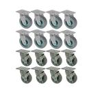 Kit 16 un roda rodízio giratório freio pvc bp 5 pol 130mm
