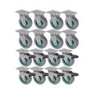 Kit 16 un roda rodízio giratório freio trava pvc bp 5" 130mm