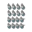 Kit 16 un roda rodízio rosca giratório freio trava pvc bp 5"