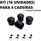 Kit 16 Unidades Sapata Ponteira Borracha Protetor 4 Cadeiras 2,2cm 7/8 Pol