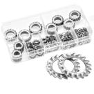 Kit 160 arruelas porcas trava dente m3 m4 m5 m6 m8 m10 m12