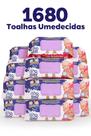 Kit 1680 Lenços Toalhas Umedecidas Caixa Fechada Com 12 Pacotes de 140 Folhas Cada