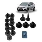 Kit 17 Peças Grampos Parabarro Honda Fit 2014/2019 Kit 17 Peças Grampos Parabarro Honda Fit 2014/2019