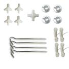 KIT 17pcs - 4 Estacas (MOD101330) + 9 Conectores Reposição Gazebo3x3mts + 4 Cordinhas