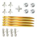 KIT 17pcs - 4 Estacas (MOD101332) + 9 Conectores Reposição Gazebo3x3mts + 4 Cordinhas