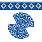 Kit 18 Adesivos Piscina Vinílico Azulejo Quadrado 100x20cm