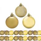 Kit 18 Bolas De Natal Mista 6cm Dourada Decoração Árvore