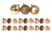 Kit 18 Bolas Natal Mista Glitter, Fosca, Lisa Champanhe 6cm - Riomaster
