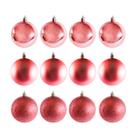 Kit 18 Bolas Natal Mista Rose Lisa Glitter 6cm Pendente Árvore Enfeite Decoração
