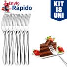 Kit 18 Garfos de Sobremesa Inox Talheres Premium para Bolo Doces e Salgados