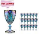 Kit 18 Jogo De Taças Diamond Vinho Furta Cor De Vidro 340ML