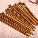 Kit 18 Pares De Agulhas Tricô Bambu
