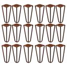 Kit 18 Pés de Metal 15 CM Hairpin Legs Mesas de Centro Puffs Bronze G41