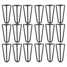 Kit 18 Pés de Metal 15 CM Hairpin Legs Mesas de Centro Puffs Preto G41