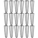 Kit 18 Pés de Metal 25 CM Hairpin Legs Mesas de Centro Puffs Preto G41