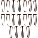 Kit 18 Pés de Metal 30 CM Hairpin Legs Mesa de Canto Rack e Puffs Bronze G41