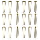 Kit 18 Pés de Metal 30 CM Hairpin Legs Mesa de Canto Rack e Puffs Dourado G41