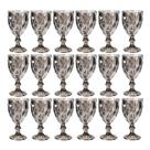 kit 18 Taça Diamante Cinza Metalizada 340ml Água Suco Drinks