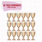 Kit 18 Taças Luxo 330ml Diamond Dourado Ouro Âmbar