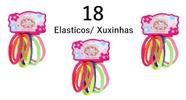 Kit 18 Unidades Liga Elástico Meia Xuxinha Coloridas e com Glitter para Prender os Cabelos