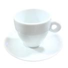 Kit 18 xicaras chá cônicas 150ml com pires - porcelana branca
