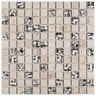 Kit 1m² Pastilha de Marmore e Inox 30cm X 30cm