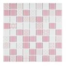 Kit 1m² Pastilha de Vidro Patchwork 29cm x 29cm Branco/Rosa Kit 1m² Pastilha de Vidro Patchwork 29cm x 29cm Branco/Rosa