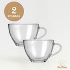 Kit 2 4 6 Xícaras de Chá de Vidro 250ml Sem Pires Alça Resistente Café Suco Transparente Promo Natal