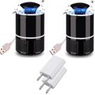 Kit 2 Abajur Armadilha De Mosquito Led Violeta + 2 Fonte Usb
