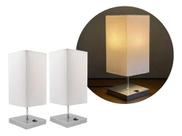Kit 2 Abajur de Mesa Clássica Quadrada com Interruptor e Cúpula Para Ambientes Casa e Sala de Estar, Quarto Cabeceira de cama e Escritorio