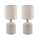 Kit 2 Abajur De Mesa Luminária Cerâmica Quarto Cabeceira Decorativo