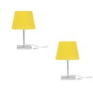 Kit 2 Abajur Eros Dome Amarelo com Base Quadrada Magnifico Kit 2 Abajur Eros Dome Amarelo com Base Quadrada Magnifico