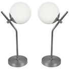 Kit 2 Abajur Luminária De Mesa Aro Jabuticaba Orby Prata