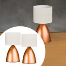 Kit 2 Abajur Luminária De Mesa Bojudo Cobre Com Cúpula algodão Ref 86