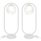 Kit 2 Abajur Luminaria de Mesa de Luxo Aro Harmony Branco