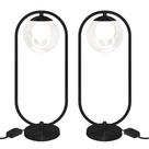 Kit 2 Abajur Luminaria de Mesa de Luxo Aro Harmony Preto