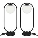 Kit 2 Abajur Luminaria de Mesa de Luxo Aro Orby Preto