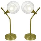Kit 2 Abajur Luminária De Mesa Jabuticaba Harmony Dourado