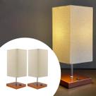 Kit 2 Abajur luminária de Mesa Quadrado Cobre + Cúpula Algodão Bege