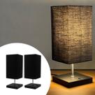 Kit 2 Abajur Luminaria De Mesa Quadrado Preto Cupula Tecido Algodao Preto Kit 2 Abajur Luminaria De Mesa Quadrado Preto Cupula Tecido Algodao Preto