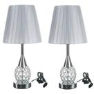 Kit 2 Abajur Luminaria Decorativo Quarto Sala mesa de cabeceira Cristal Com Led 42cm Tippi -