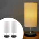 Kit 2 Abajur Luminárias De Mesa Redondo Com Interruptor Bivolt Com Cúpula Para Sala, Quarto, Cabeceira Cama, Escritório